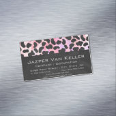 ダルマティアンブラックアンドピンクプリント マグネット名刺 (インサイチュ)