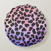 ダルマティアンブラックアンドピンクプリント ラウンドクッション (裏面)