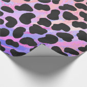 ダルマティアンブラックアンドピンクプリント ラッピングペーパー (角)