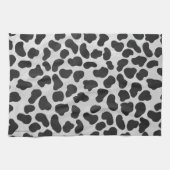 ダルマティアンブラックアンドホワイトプリント キッチンタオル (横)