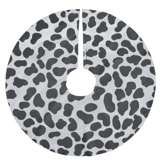 ダルマティアンブラックアンドホワイトプリント ブラッシュドポリエステルツリースカート (正面)