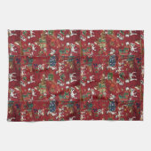 ダルマティアンホリデイプリント キッチンタオル (横)