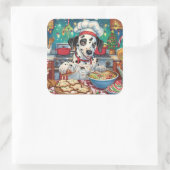 ダルマティアンホリデーベーキング:フェスティバルクリスマス スクエアシール (バッグ)