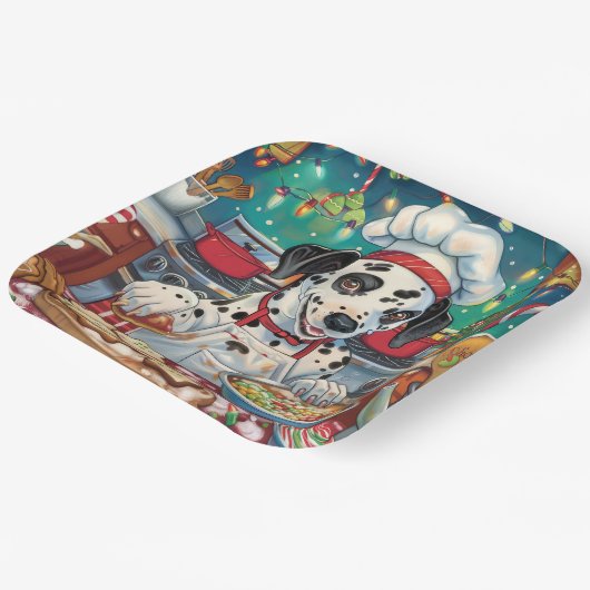 ダルマティアンホリデーベーキング:フェスティバルクリスマス ペーパープレート (傾斜あり)