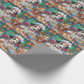 ダルマティアンホリデーベーキング:フェスティバルクリスマス ラッピングペーパー (角)