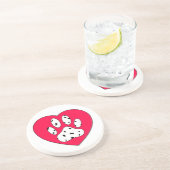 ダルマティアンポープリントイン赤いハート コースター (側面)