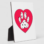 ダルマティアンポープリントイン赤いハート フォトプラーク (側面)