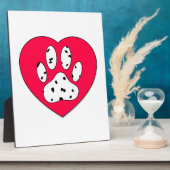 ダルマティアンポープリントイン赤いハート フォトプラーク (側面)