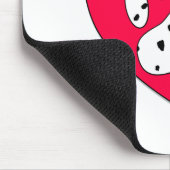 ダルマティアンポープリントイン赤いハート マウスパッド (コーナー)