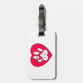 ダルマティアンポープリントイン赤いハート ラゲッジタグ (裏面縦)