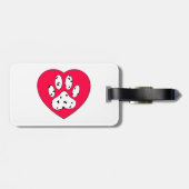 ダルマティアンポープリントイン赤いハート ラゲッジタグ (裏面横)