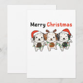 ダルマティアンメリークリスマスキュート犬の休日 シーズンカード (正面/裏面)