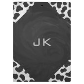 ダルマティアンモノグランタムブラックアンドホワイトプリント クリップボード (裏面)