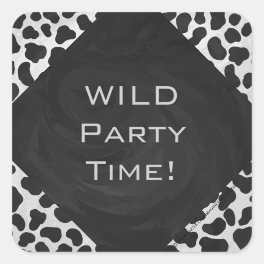 ダルマティアンモノグランタムブラックアンドホワイトプリント スクエアシール (正面)