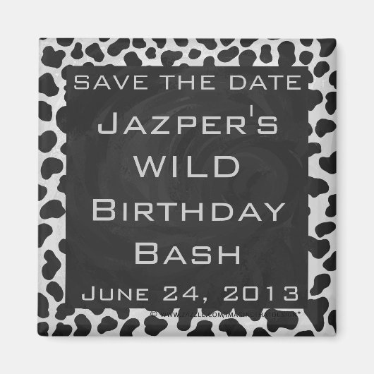 ダルマティアンモノグランタムブラックアンドホワイトプリント マグネット (正面)