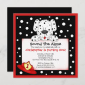 ダルマティアン消防士誕生会 招待状 (正面/裏面)