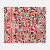 ダルマティアン犬の消防パーソナライズされた士 フリースブランケット (正面(横))