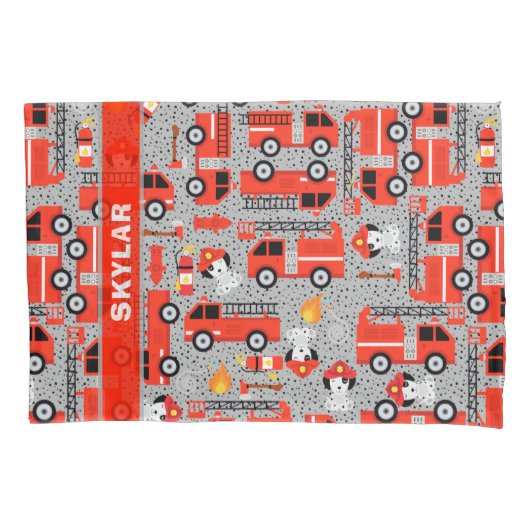 ダルマティアン犬の消防パーソナライズされた士 枕カバー (正面)