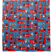 ダルマティアン犬の消防士の子ども シャワーカーテン (正面)