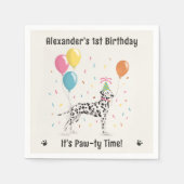 ダルマティアン犬の誕生日パーティー スタンダードカクテルナプキン (正面)