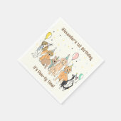 ダルマティアン犬の誕生日パーティー スタンダードカクテルナプキン (角)