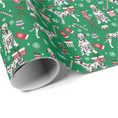 ダルマティアン犬クリスマスドッグ ラッピングペーパー (ロールコーナー)