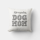 ダルマティアン犬ママ白黒 クッション (正面)