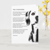 ダルマティアン犬慰め歌の挨拶状 カード (黄色い花)