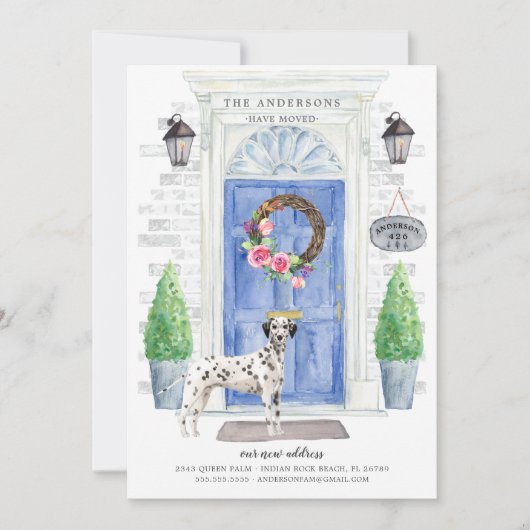 ダルマティアン玄関ドア移動案内 招待状 (正面)