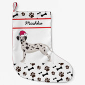 ダルマティアン・ドッグ・クリスカスタムマス、犬の名前 スモールクリスマスストッキング (正面)