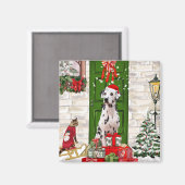 ダルマティアン・ドッグ・クリスマス マグネット (正面/裏面)