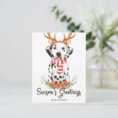 ダルマティアン・ドッグ・シーズンのクリスマス シーズンポストカード (スタンド正面)