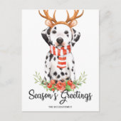 ダルマティアン・ドッグ・シーズンのクリスマス シーズンポストカード (正面)