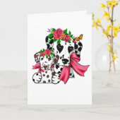 ダルマティアン·ハッピー·マザーズ·デー カード (黄色い花)