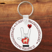 ダルマティア人 – I ASL LOVE SIGN ORANGE DALMATIAN キーホルダー (正面)