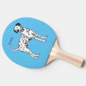 ダルマティア犬の漫画 卓球ラケット (横)