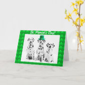 ダルマティア犬St patricks dayグリーティングカード カード (黄色い花)