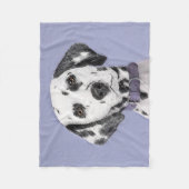 ダルマティ絵画アンズ-かわいいオリジナルの犬のアート フリースブランケット (正面)