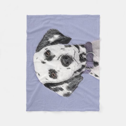 ダルマティ絵画アンズ-かわいいオリジナルの犬のアート フリースブランケット (正面)