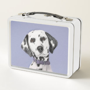 ダルマティ絵画アンズ-かわいいオリジナルの犬のアート メタルランチボックス