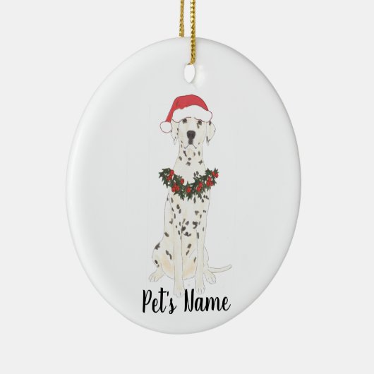 ダルマパーソナライズされたスのクリスマス セラミックオーナメント (右)