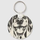 ダルマパーソナライズされたーチ犬 キーホルダー (裏面)