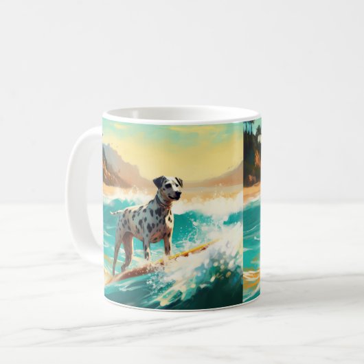 ダルマビーチサーフィン絵画ズ コーヒーマグカップ (正面左)