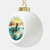 ダルマビーチサーフィン絵画ズ セラミックボールオーナメント (右)