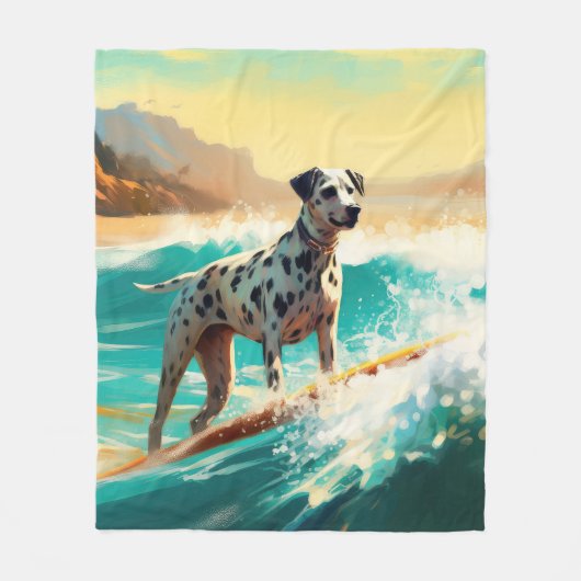 ダルマビーチサーフィン絵画ズ フリースブランケット (正面)