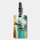 ダルマビーチサーフィン絵画ズ ラゲッジタグ (正面縦)