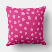 ダルマモダンシアのホットピンクスポットドットアニマルプリント クッション (裏面)