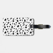 ダルマモダンチアプリント&金ゴールドイニシャルレター ラゲッジタグ (裏面横)