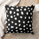 ダルマモダンチア白斑点点アニマルプリント クッション (ブランケット)