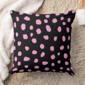 ダルマモダンーチピンク斑点点アニマルプリント クッション (ブランケット)